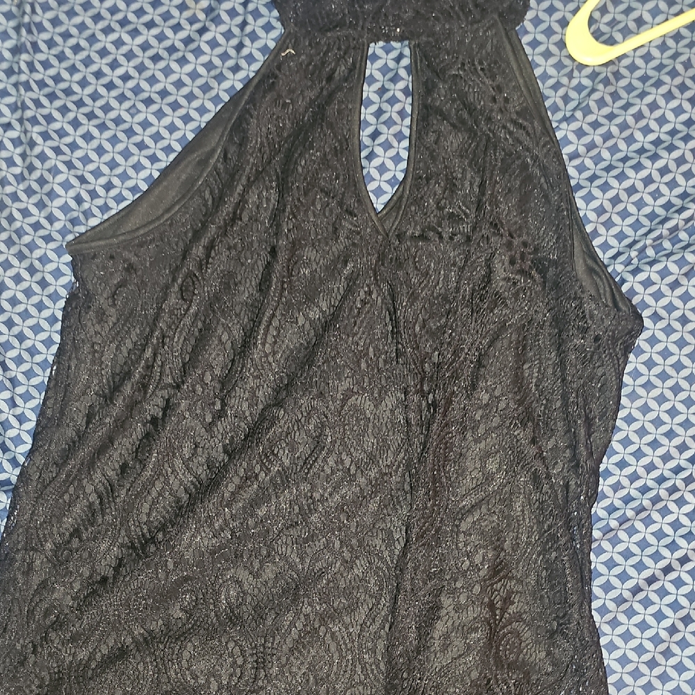 Black Halter Cut Out Sleeveless Top